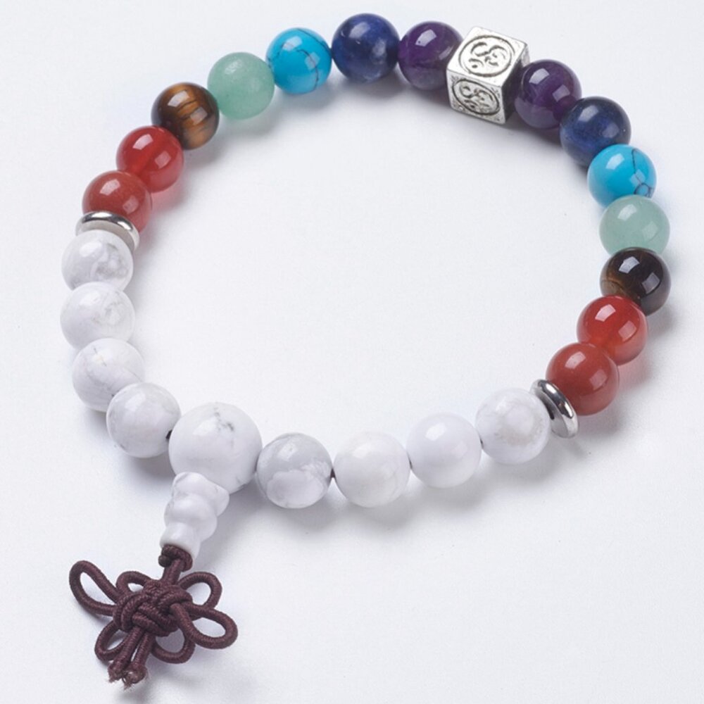 Natural Gemstone Stretch Bracelet  Handmade  Stretchy elastic round Gems